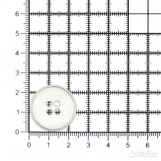 White/S белый с серебром RB z-93 Пуговица 36L (23мм), 4 прокола пластик (White/S белый с серебром)
