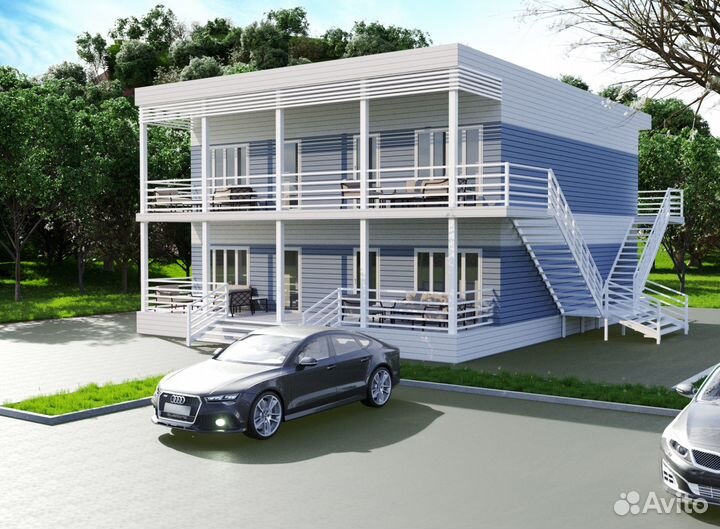 Лстк каркас мини-гостиницы (на 8-16 номеров)