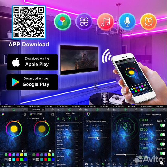 Лента светодиодная RGB SMD5050 5м