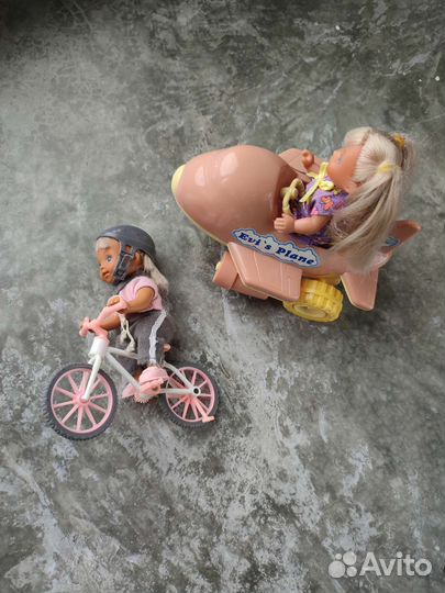 Куклы simba: evi's plane, evi's bike старый молд