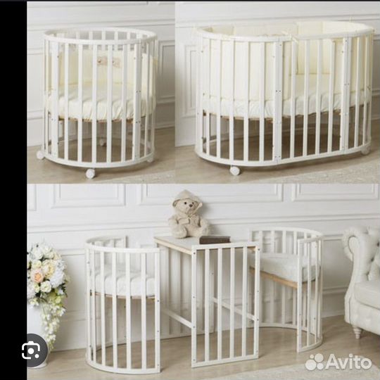 Детская кровать трансформер овальная