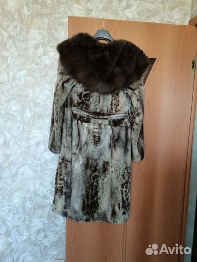 Шуба норковая с соболем