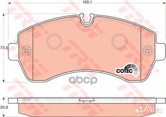 Колодки пер.mercedes sprinter 3,5-t gdb1696 TRW