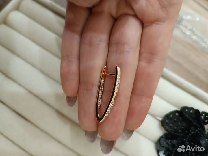Серьги позолоченные