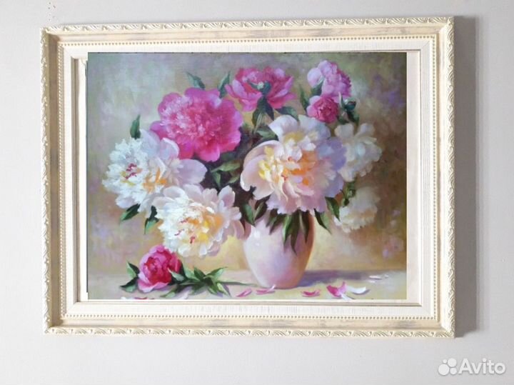Картина букет пионов