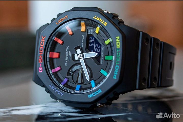 Часы casio g shock GA-2100 casioak black rainbow