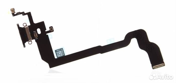 Шлейф iPhone X + разъем зарядки/микрофон Серый