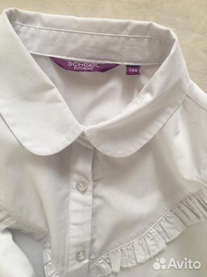 Блузки белые нарядная для девочек 134-146