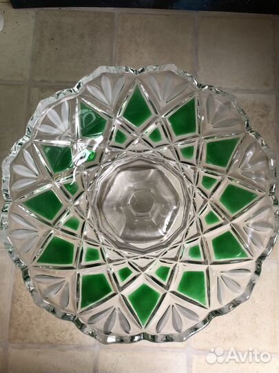 Ваза для фруктов на ножке хрусталь