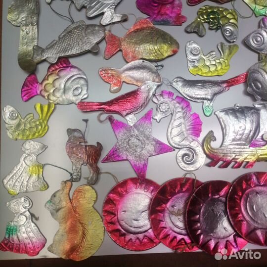 Елочные игрушки СССР Картонажа, вата