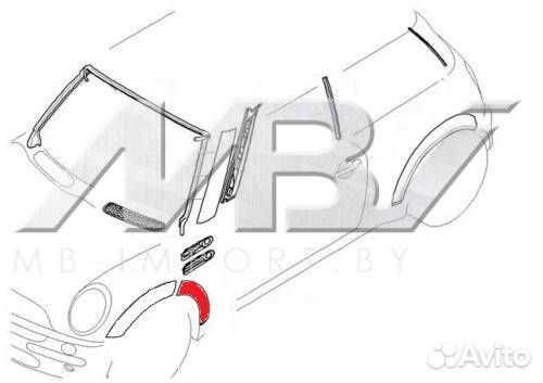 Молдинг крыла переднего левого Mini Cooper R50