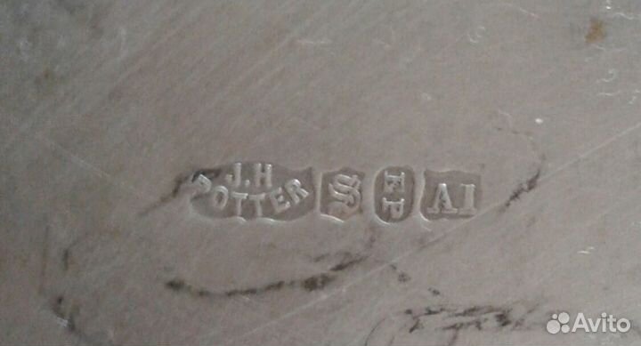 Антикварная конфетница серебрение J.H.Potter 19 в