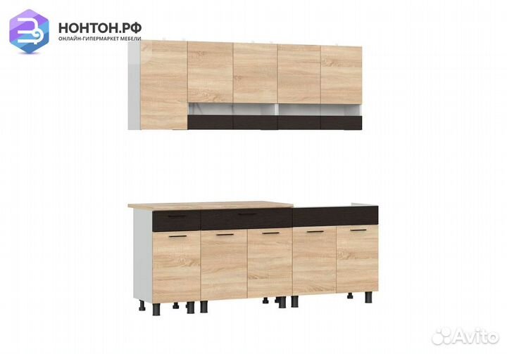 Кухня Лея 2.0 м дуб венге / дуб сонома