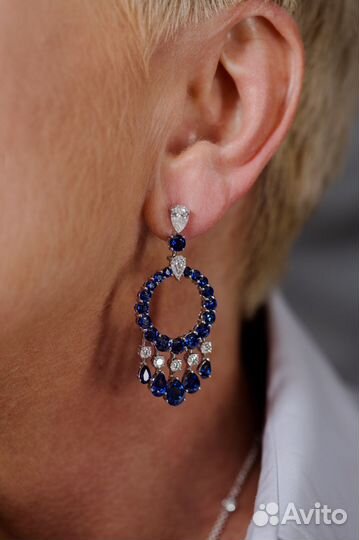 Серьги Graff Sapphire and Diamonds Gypsy Earrings GE