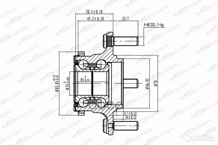 Ступица колеса задняя ABS KIA spectra 05-09