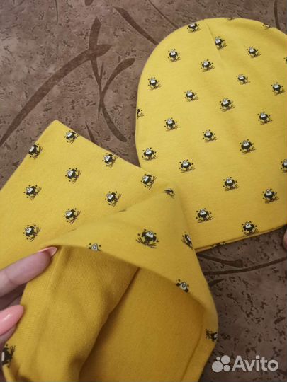 Комплект Шапка и шарфик весна на 2 - 3 года