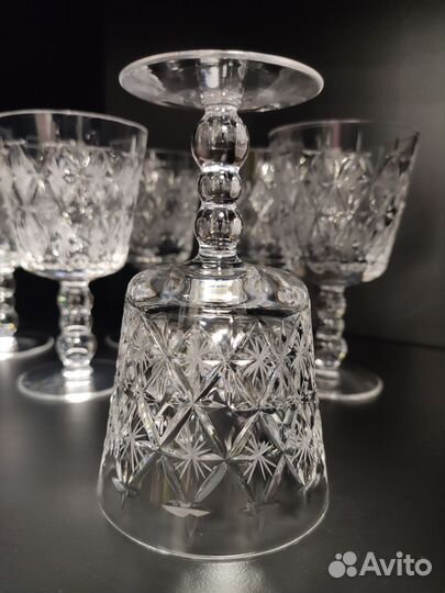 Бокалы ретро хрусталь 70-х Гусь хрустальный 200мл