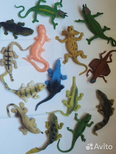 Силиконовые игрушки Рептилии, сквиши: 13 штук