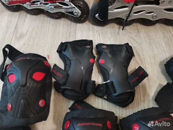 Роликовые коньки детские р. 26-31 + комплект защит