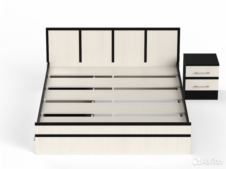 Кровать с ящиками и тумбой Сакура 1600 цвет венге/дуб лоредо