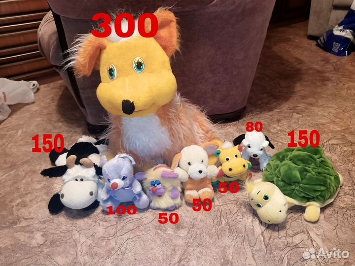 Мягкие игрушки, много