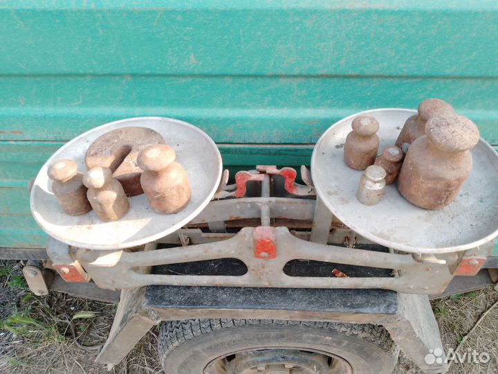 Весы чашечные, с гирями