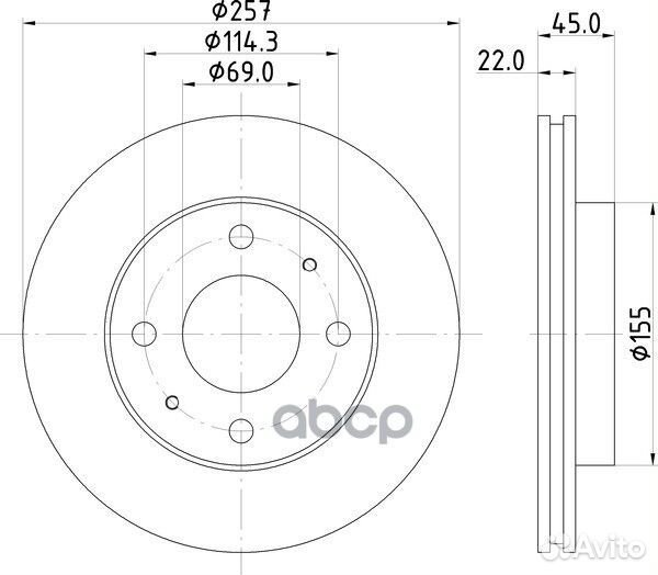 Диск тормозной перед ND6034K ND6034K nisshinbo