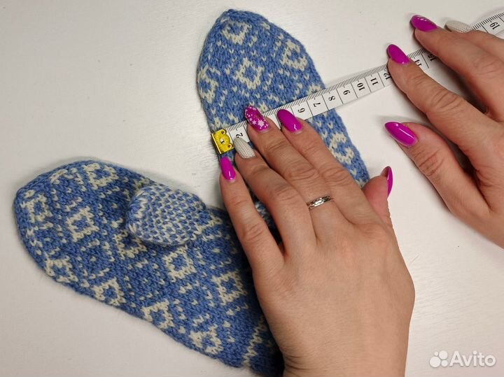 Варежки детские двойные Ручной работы