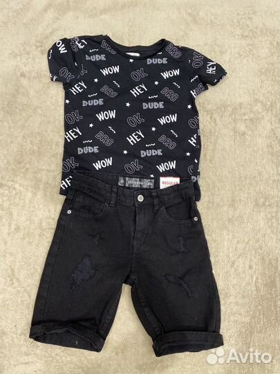 Джинсовые шорты, футболки, джинсы для мальчишек