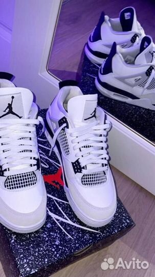 Кроссовки Nike Air Jordan 4 White Black Gray