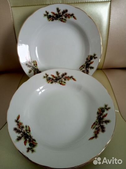 Тарелки десертные времен СССР (Шишки)