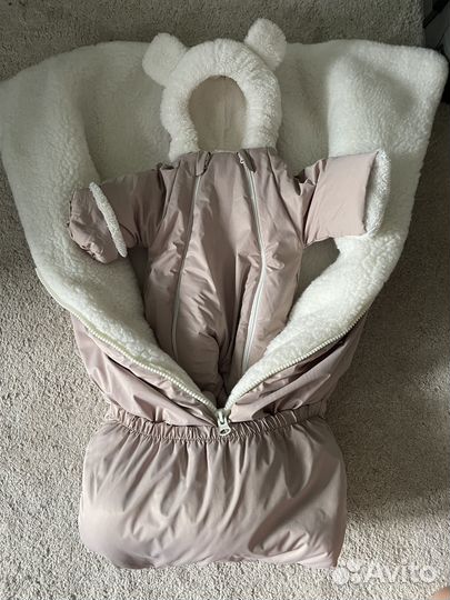 Конверт с комбинезоном на выписку зимний