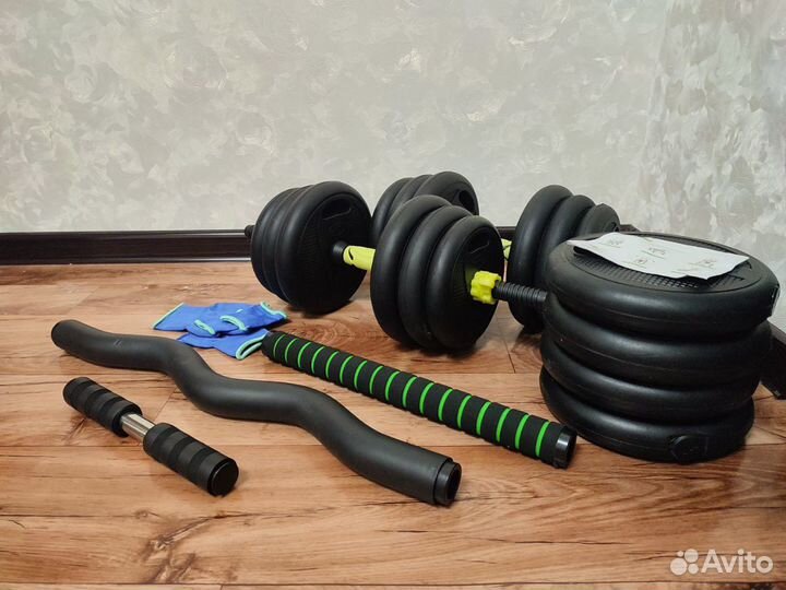 Полный комплект домашних разборных гантелей