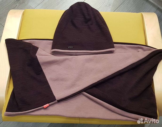 Комплект шапка и снуд женские(двухсторонний)