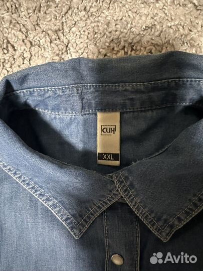 Рубашка джинсовая летняя син