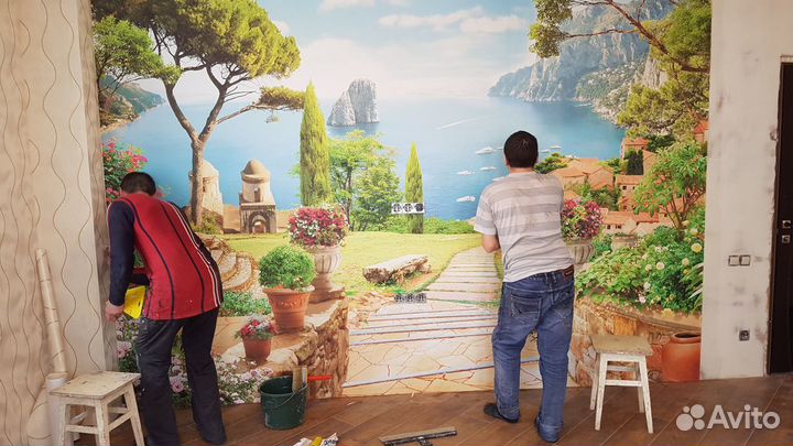 Поклейка обоев