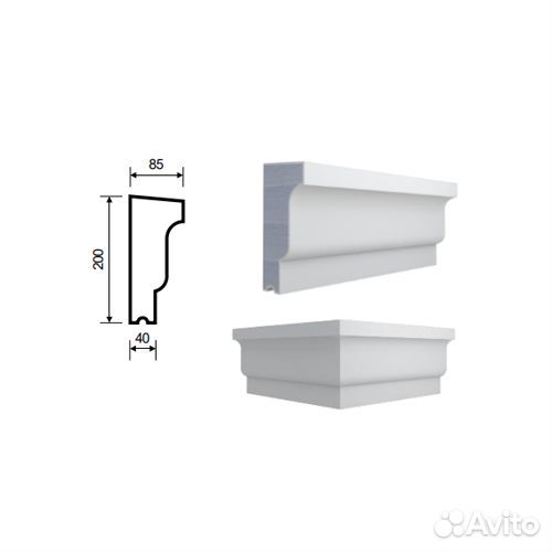 Карниз окна С-16 / Фасадный декор / отделка