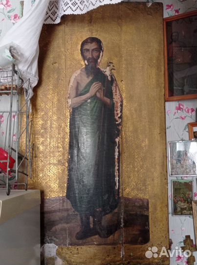 Храмовая икона св.Прокопия.Антиквариат. xviiвек