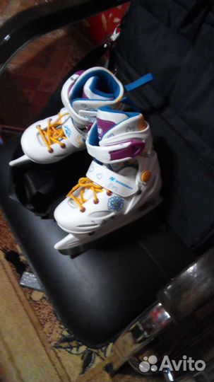 Коньки детские раздвижные размер 27-30
