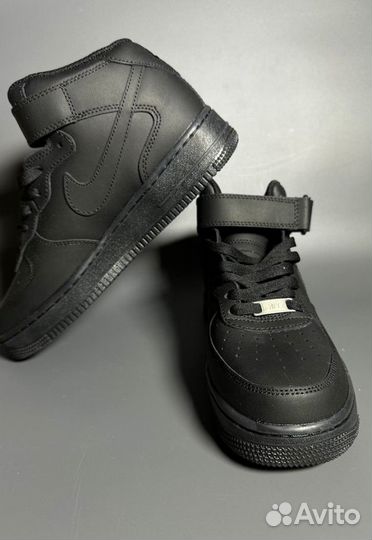 Кроссовки Nike Air Force 1 Mid Black Лакшери