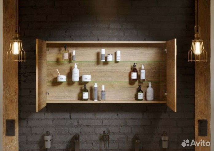 Зеркало-шкаф Aqwella Mobi 120 дуб балтийский