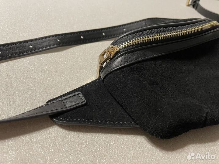 Поясная замшевая сумка mango