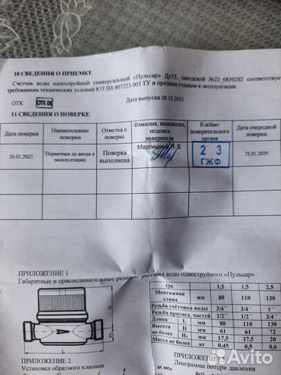 Счетчик воды 