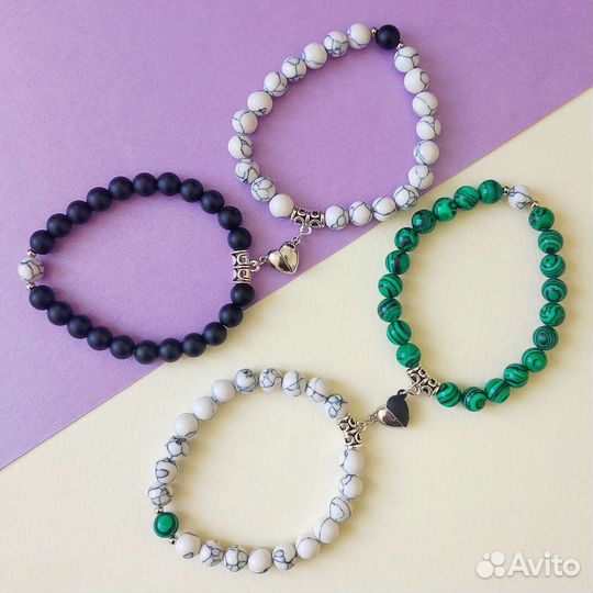 Браслеты парные с магнитами (2 вида)