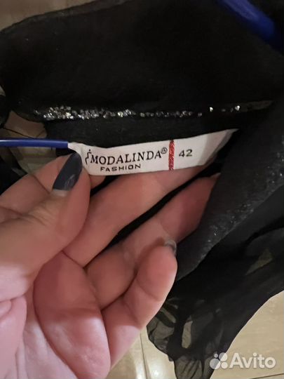 Блузка черная праздничная 50-52