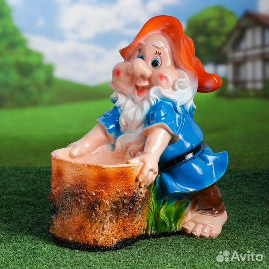 Фигурное кашпо 'Гном веселый' 40х31х20 см, микс