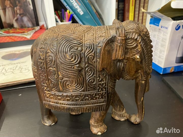 Статуэтка Слон 20 см дерево (Индия, 70-е годы)