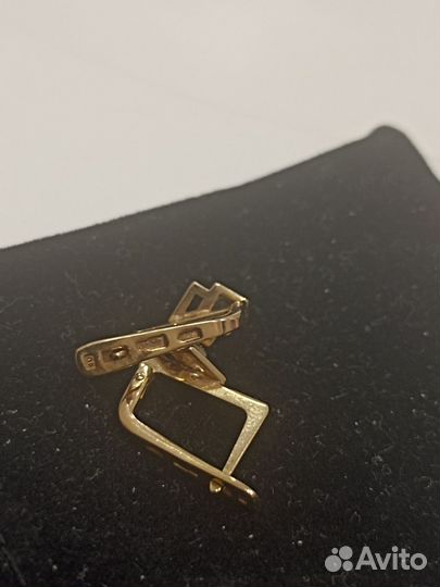 Золотые серьги СССР с бриллиантами