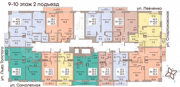 2-к. квартира, 37,1 м², 10/10 эт.