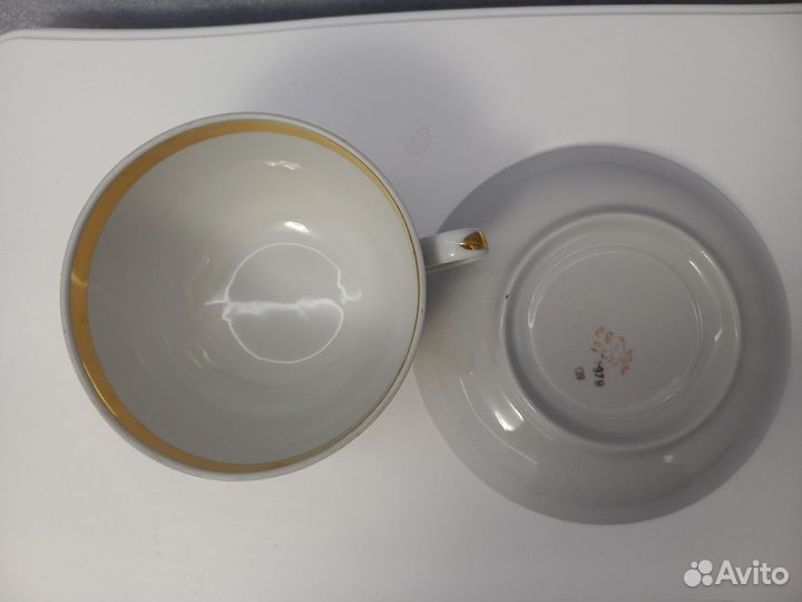 Десертные тарелки Золотая роза, лфз и чайная пара